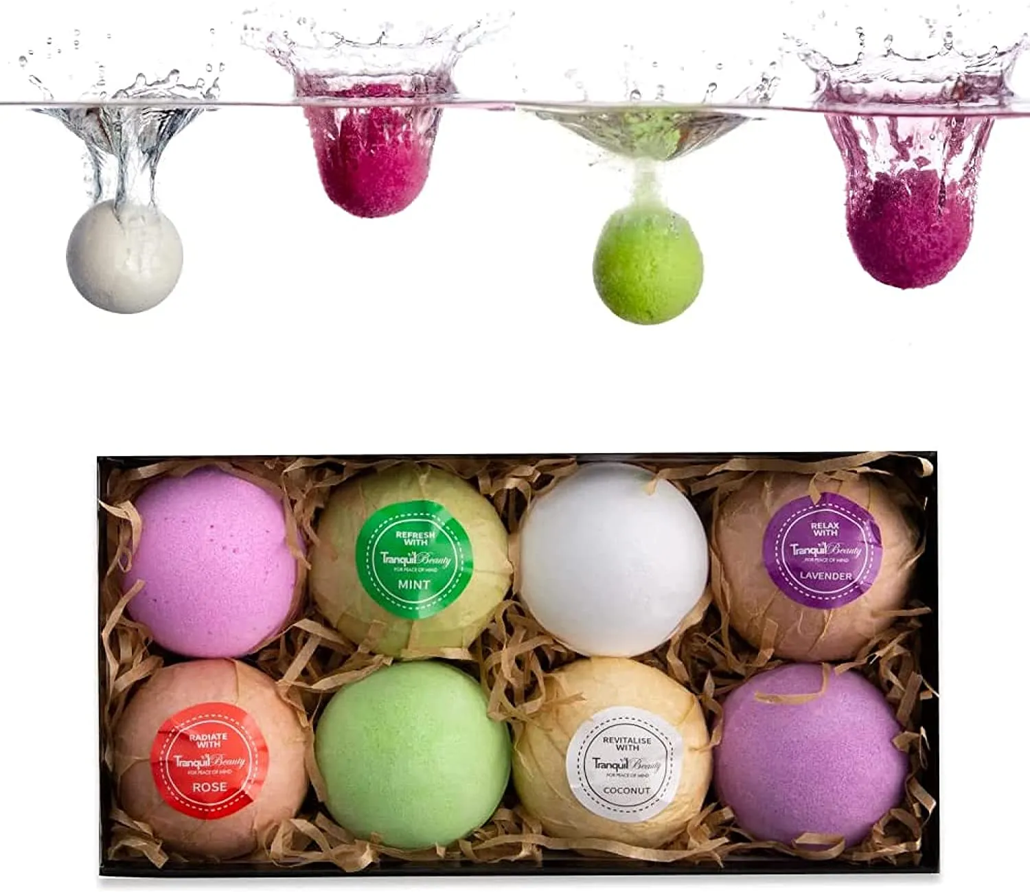 Bath Bombs Gift Set For Women/Bath Bomb Set With Essential Oils - 8x Bath