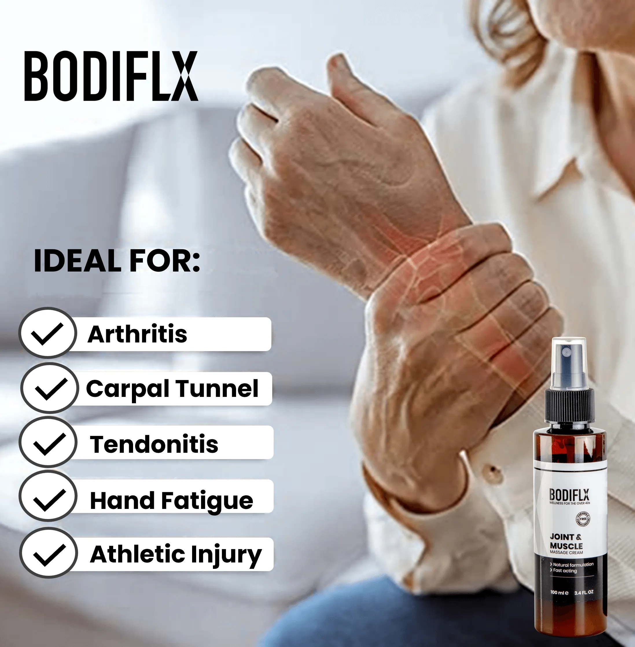 BODIFLX Joint & Muscle, Natural, Massage Relief Spray 100 ml