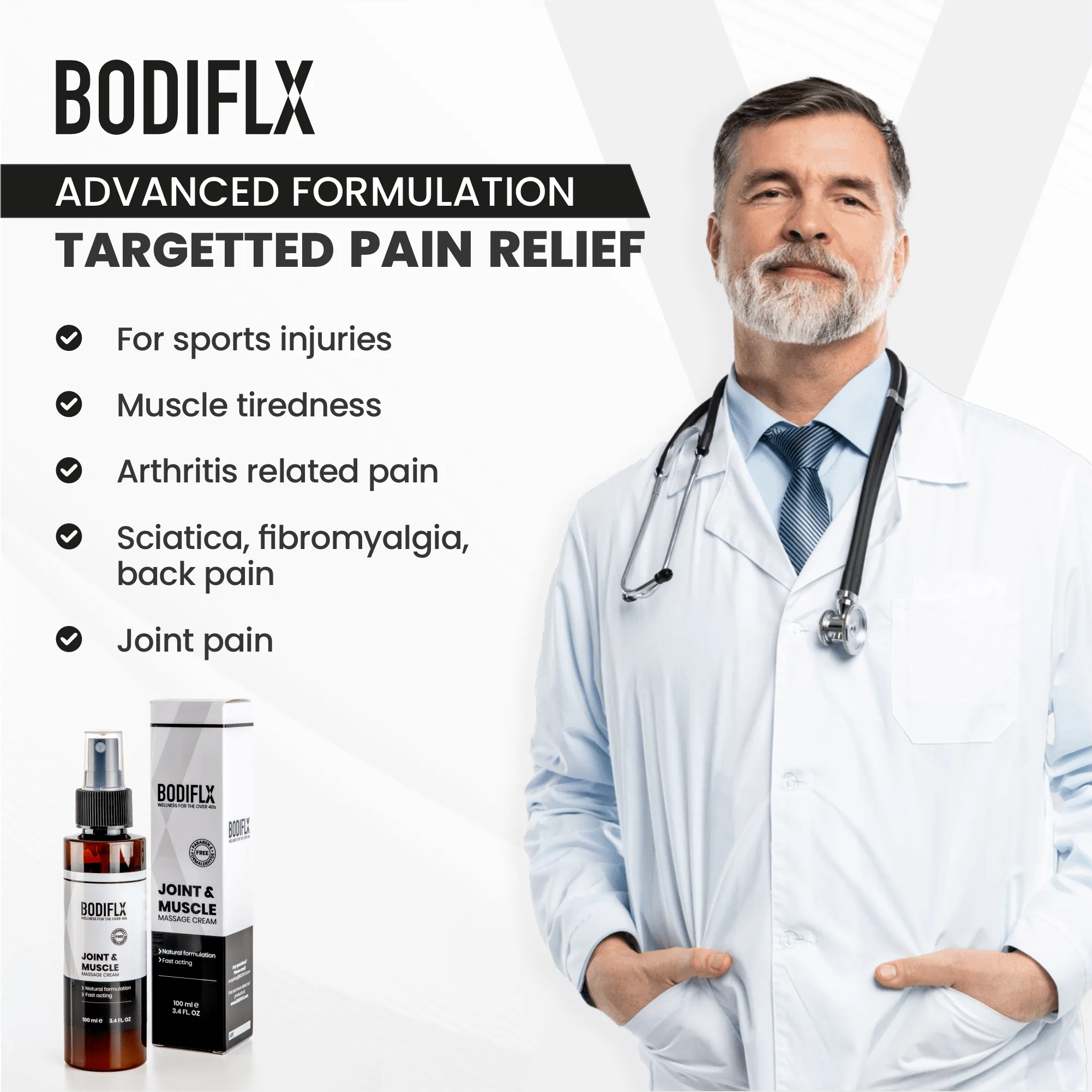 BODIFLX Joint & Muscle, Natural, Massage Relief Spray 100 ml