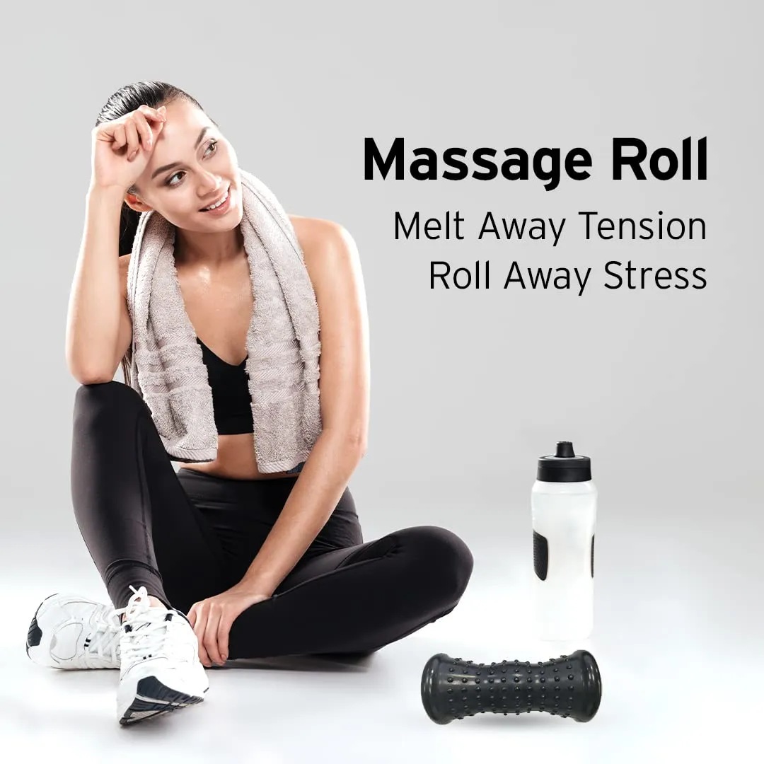 HEAD Foam Roller for Exercise | 20 CM | High Density EVA Foam | Back Roller for Back Pain Relief | Exercise Roller for Gym, Yoga | Deep Tissue Muscle Massage Roller | Home & Gym Fitness | Black