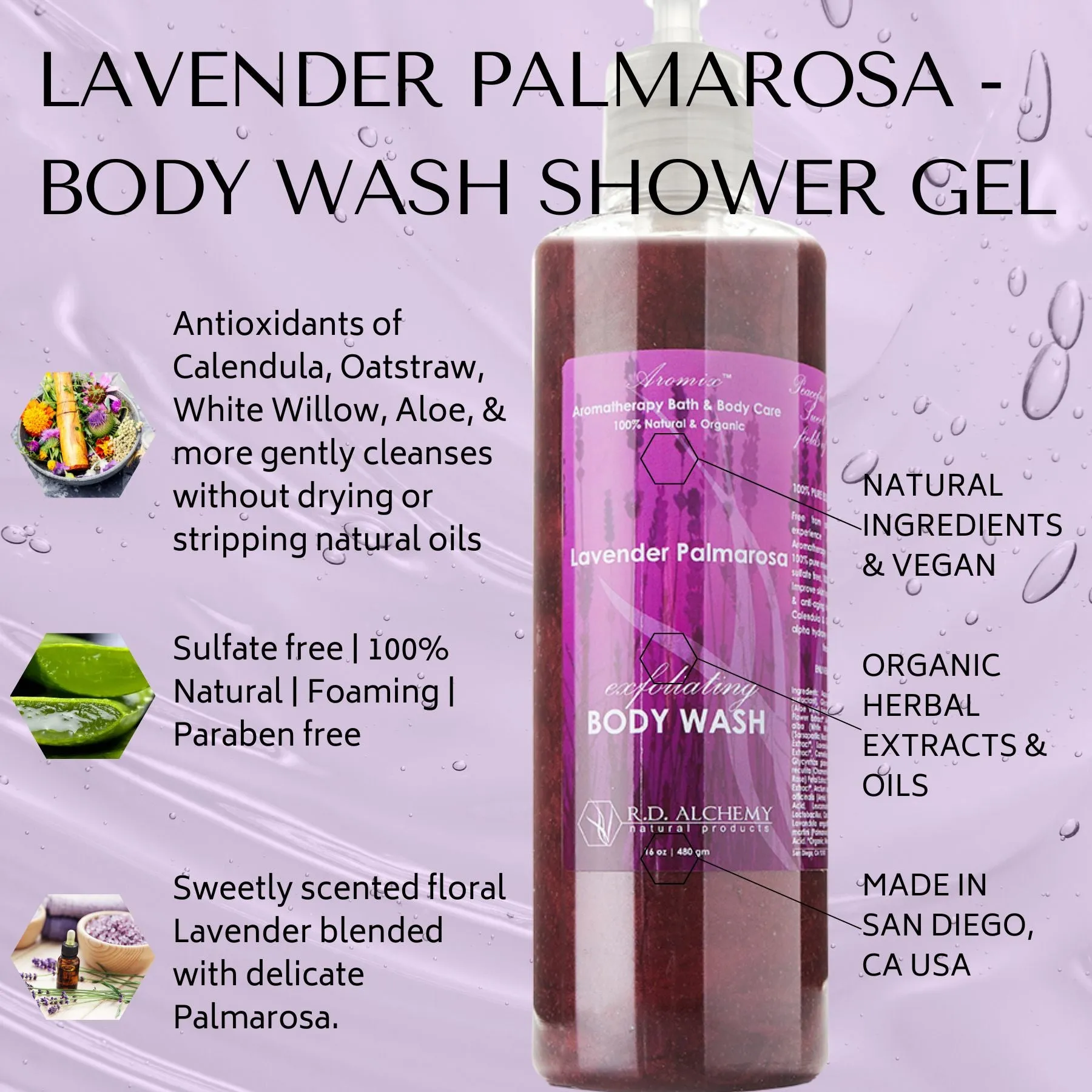 Lavender Palmarosa - Body Wash Shower Gel