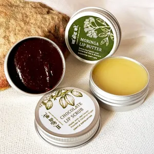 Lips Best Friends Pack- Moringa Lip Butter   Chocolate Lip Scrub