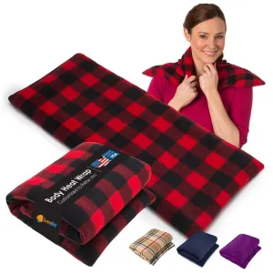 Microwavable Extra Large Body Heat Wrap, 10" x 24", Buffalo Plaid