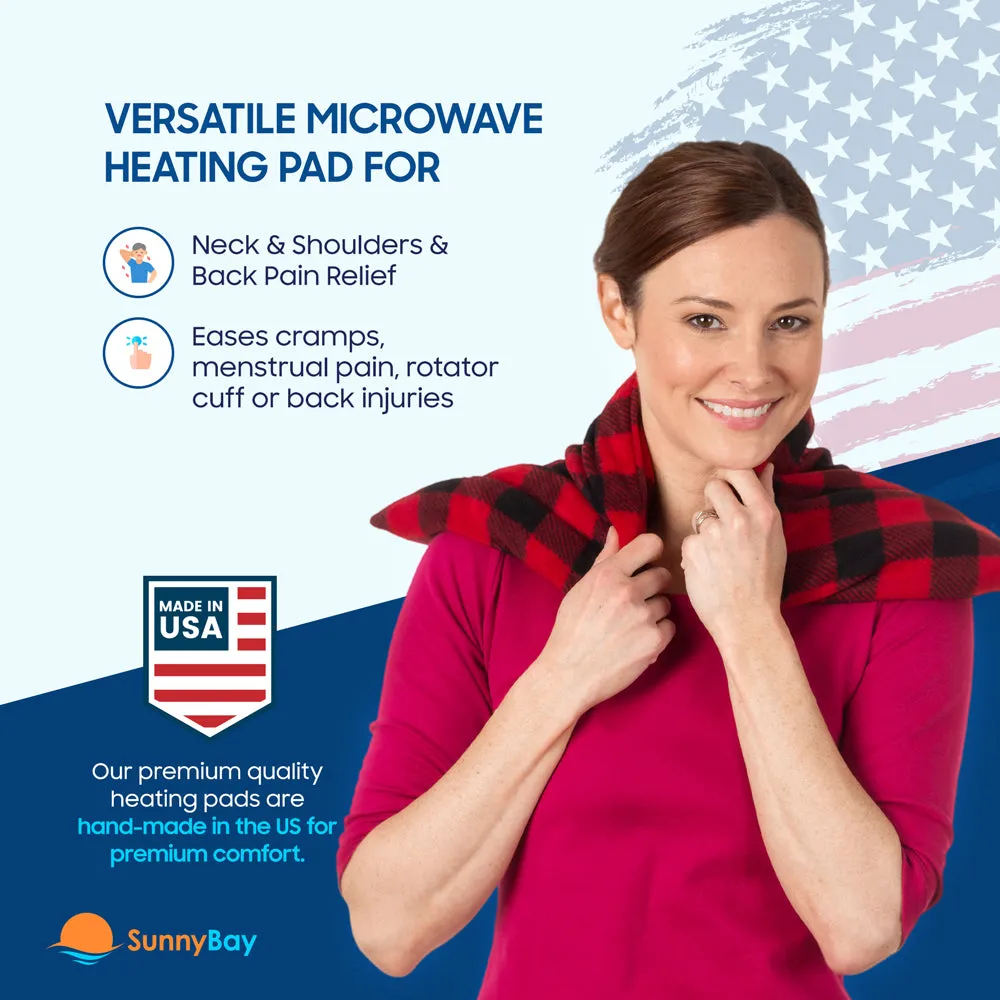 Microwavable Extra Large Body Heat Wrap, 10" x 24", Buffalo Plaid