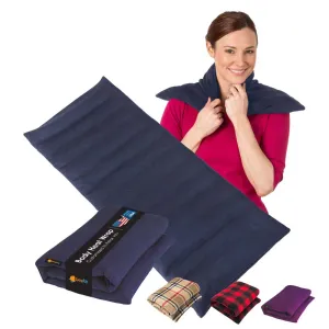 Microwavable Extra Large Body Heat Wrap, 10" x 24", Navy Blue