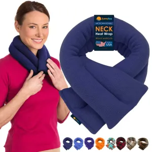 Microwavable Neck Heating Wrap, Wheat Filled, 5" x 26",  Blue