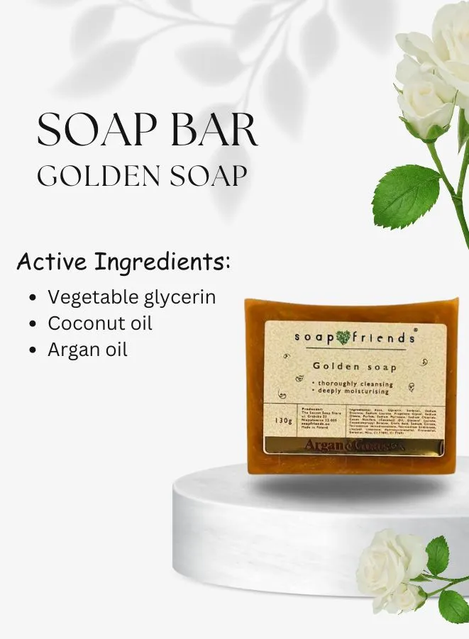 Pamper Your Skin with Luxury Cleansing with Argan Gold Natural Soap Bar, Enriched with Organic Glycerin and Nourishing Argan Oil