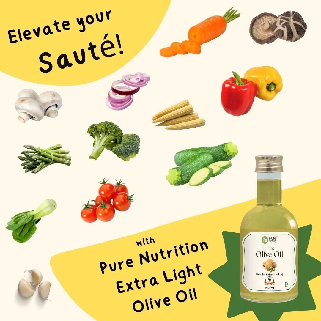 Pure Nutrition Extra Light Olive Oil 250ml | 100% Pure | Ideal for Cooking, Salads, Skin & Hair Olive Oil PET Bottle (250 ml)