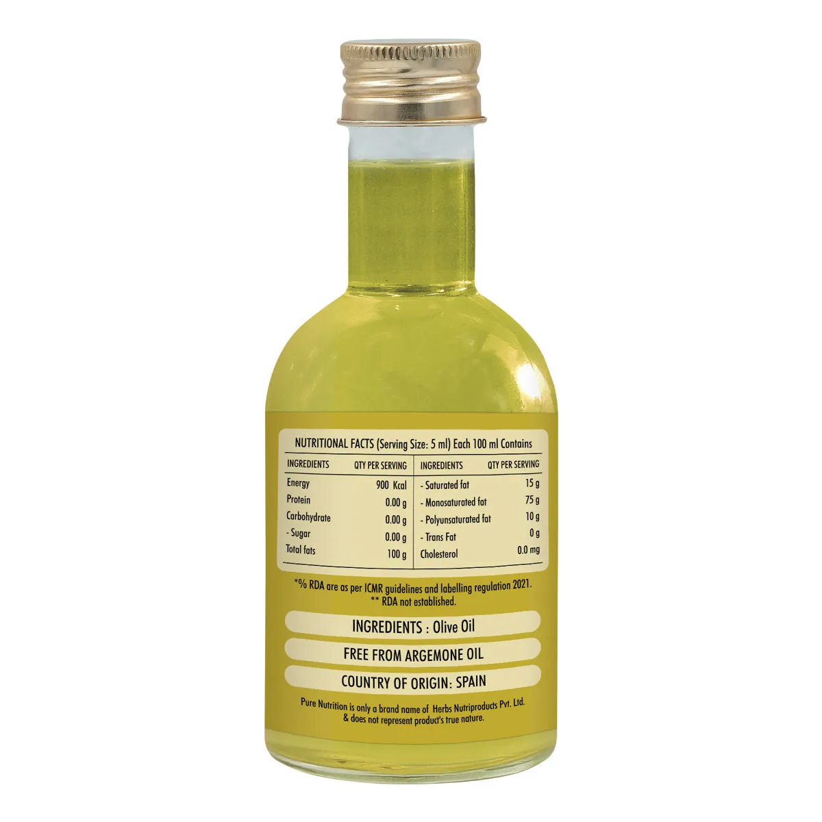 Pure Nutrition Extra Light Olive Oil 250ml | 100% Pure | Ideal for Cooking, Salads, Skin & Hair Olive Oil PET Bottle (250 ml)