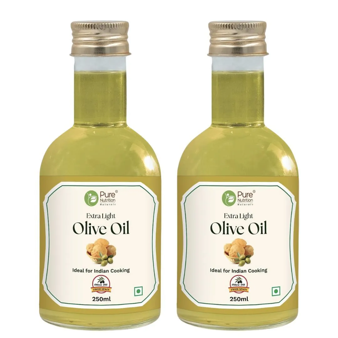 Pure Nutrition Extra Light Olive Oil 250ml | 100% Pure | Ideal for Cooking, Salads, Skin & Hair Olive Oil PET Bottle (250 ml)