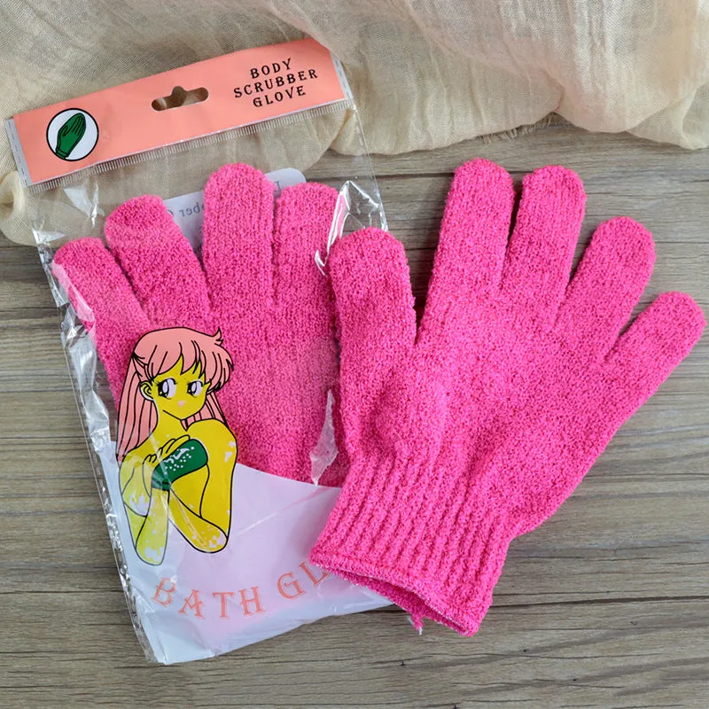 Shower rubbing gloves, exfoliating gloves