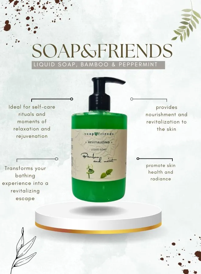 Soap&friends Bamboo With Mint Liquid Soap Refreshing Green Cleanse, 300 ml