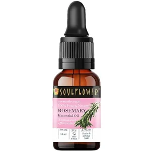 Soulflower Rosemary Essential Oil for Hair Growth, Hair Fall Control and Nourishment, Skin Care | Clinically Tested & Ecocert Certified Organic 100% Pure, Natural, Undiluted | 15ml